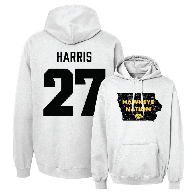 White Football State Hoodie   - Jermari Harris