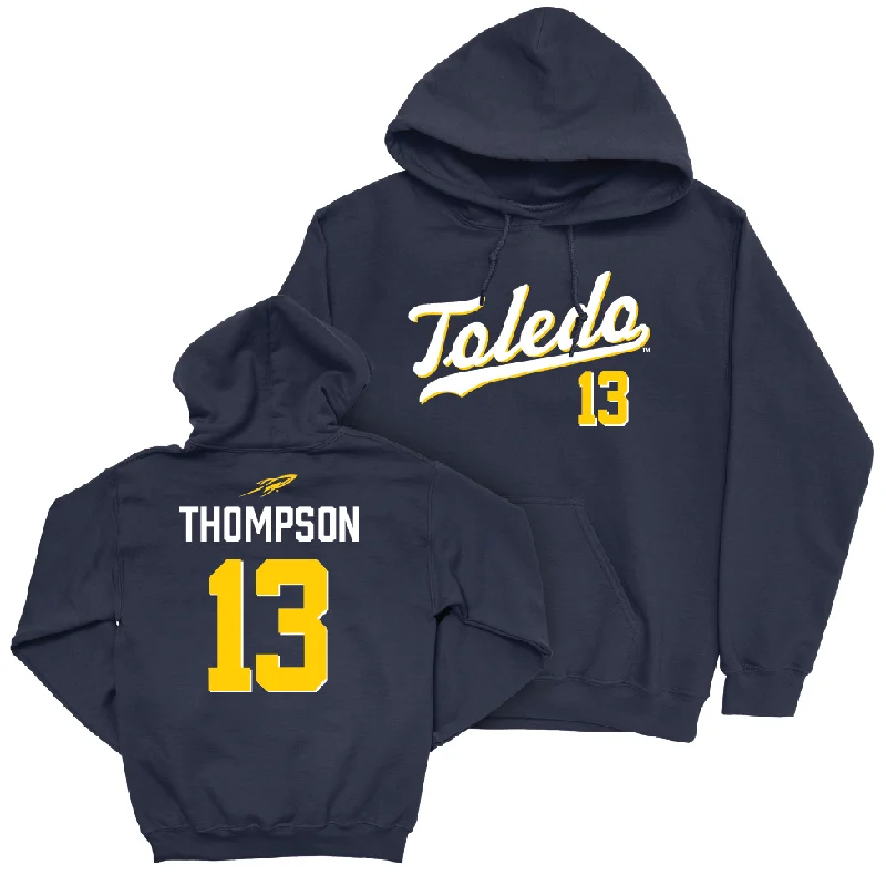 Toledo Football Navy Script Hoodie - Nicholas Thompson | #13