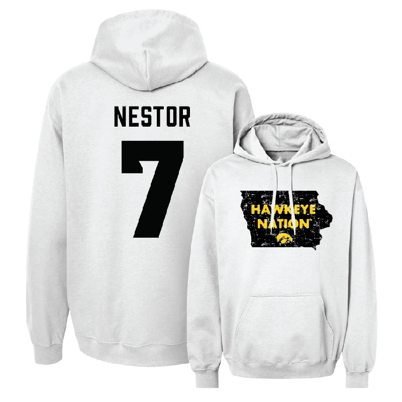 White Football State Hoodie   - John Nestor