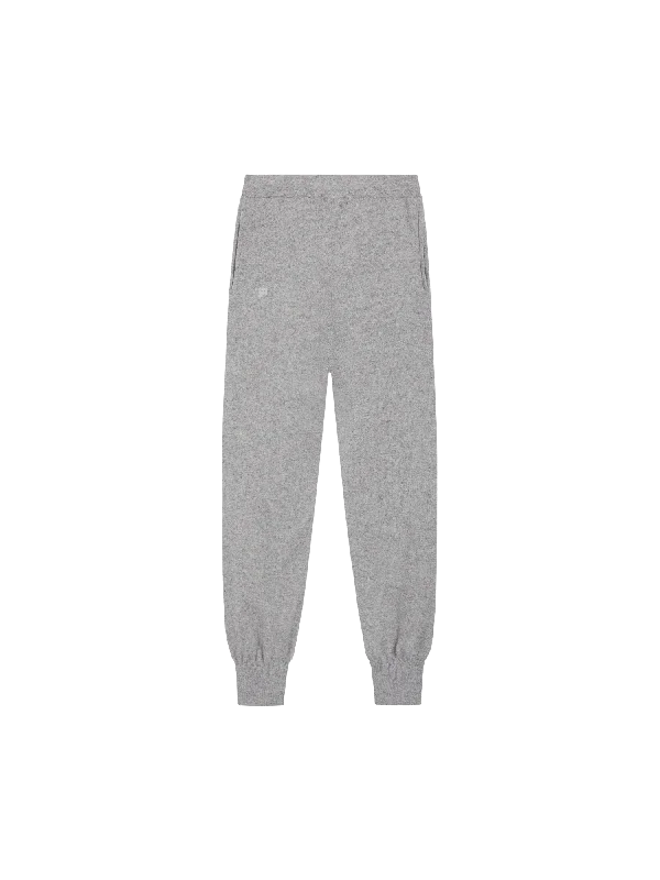 Mens Recycled Cashmere Track Pants—pale grey melange