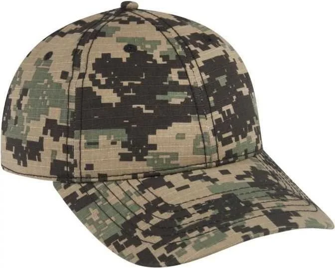 OTTO 103-1178 Digital Camouflage 6 Panel Low Profile Baseball Cap - Black Dark Green DarkKhaki