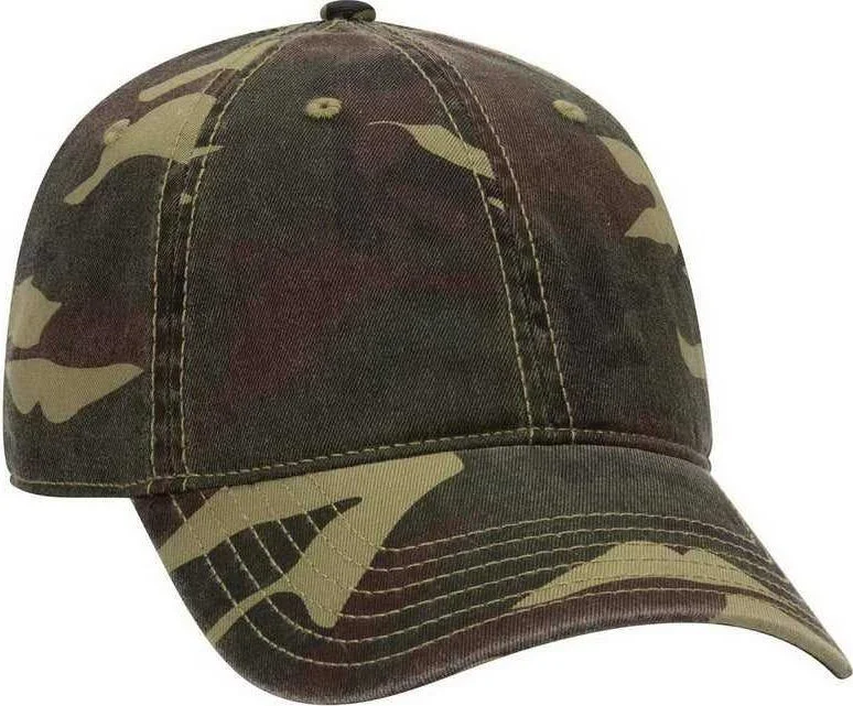 OTTO 103-713 Camouflage Garment Washed Cotton Twill Low Profile Pro Style Cap - Camo 001