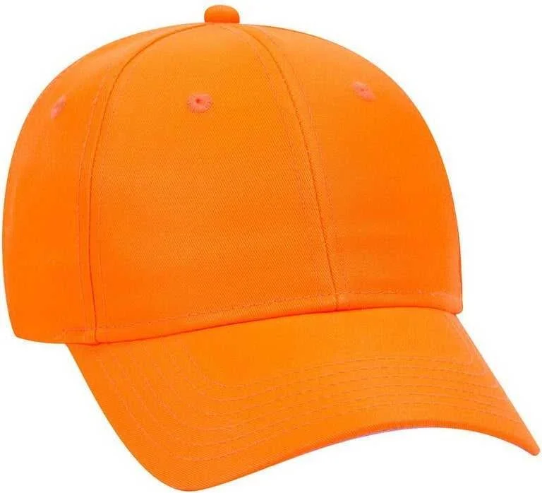 OTTO 114-813 Neon 6 Panel Low Profile Baseball Cap - Neon Orange