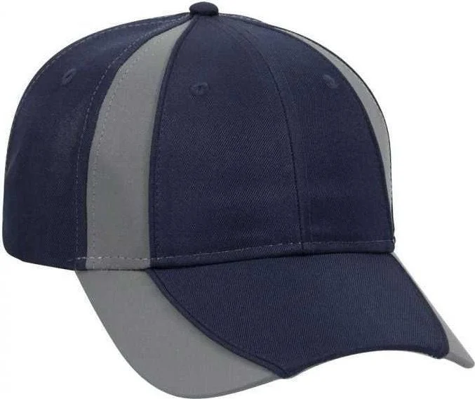 OTTO 114-815 Neon 6 Panel Low Profile Baseball Cap - Navy Ref.Gray