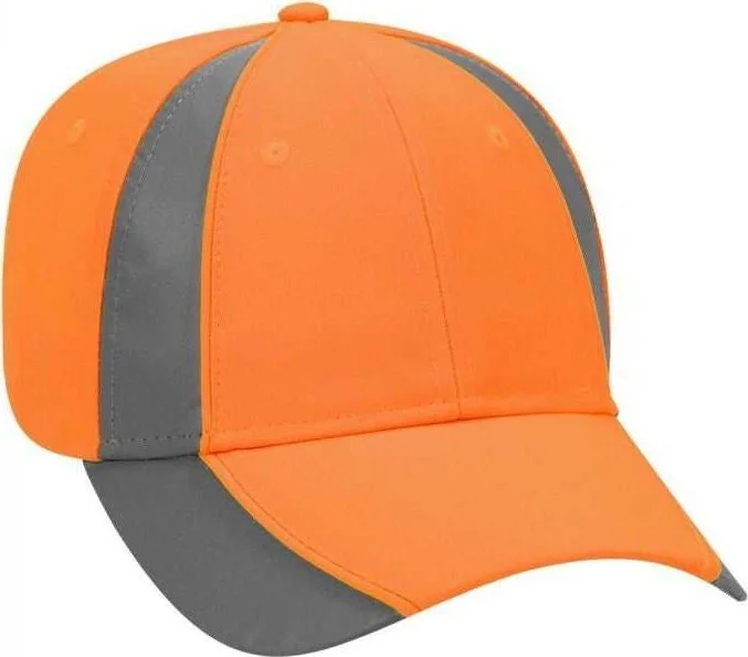 OTTO 114-815 Neon 6 Panel Low Profile Baseball Cap - Neon Orange Ref.Gray