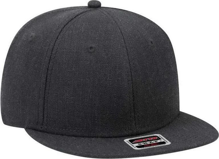 OTTO 125-1054 Otto Snap 6 Panel Mid Profile Snapback Cap - Heather Black