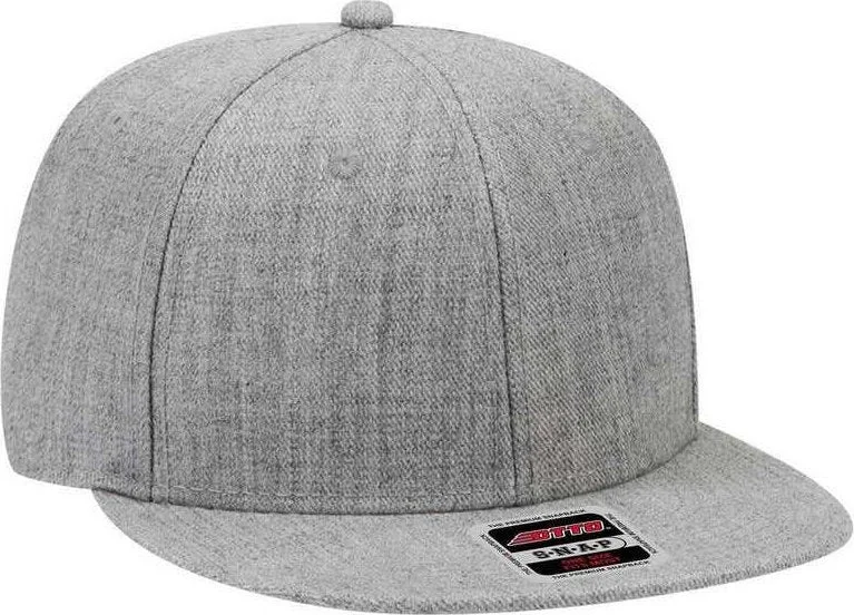 OTTO 125-1054 Otto Snap 6 Panel Mid Profile Snapback Cap - Heather Gray