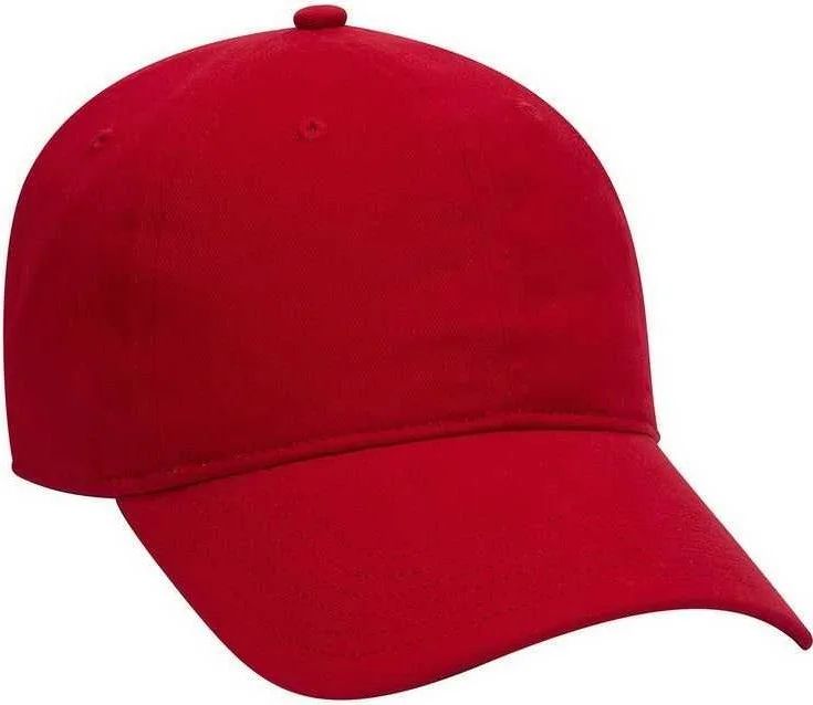 OTTO 18-686 6 Panel Low Profile Baseball Cap - Red