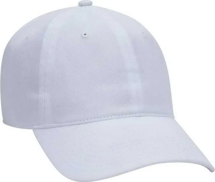 OTTO 18-686 6 Panel Low Profile Baseball Cap - White