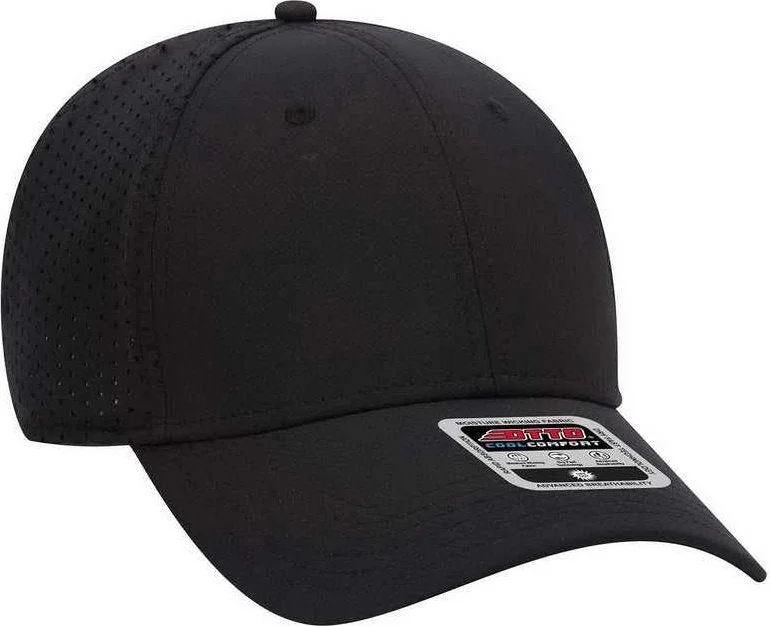 OTTO 19-1275 UPF 50+ 6 Panel Low Profile Baseball Cap - Black