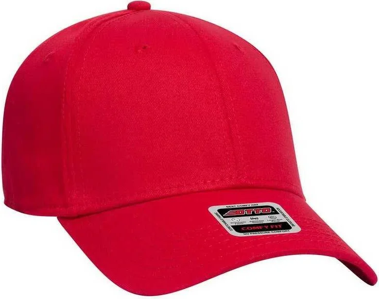 OTTO 19-1283 Comfy Fit 6 Panel Low Profile Baseball Cap - Red