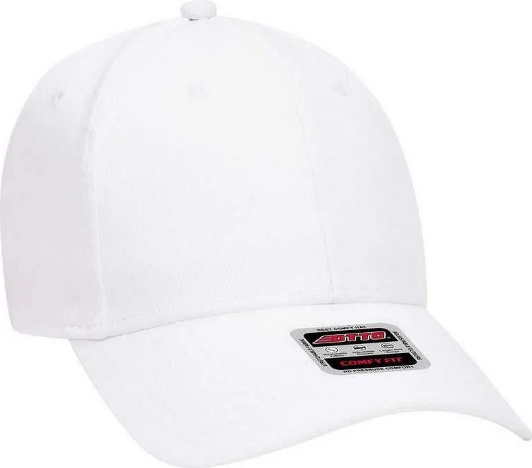 OTTO 19-1283 Comfy Fit 6 Panel Low Profile Baseball Cap - White