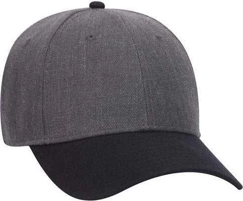 OTTO 19-1289 6 Panel Low Profile Baseball Cap - Black Heather Black