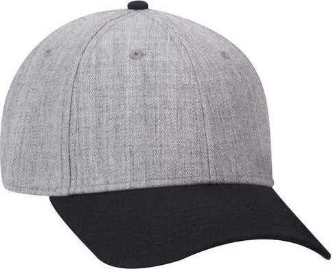 OTTO 19-1289 6 Panel Low Profile Baseball Cap - Black Heather Gray