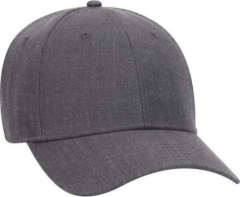 OTTO 19-1289 6 Panel Low Profile Baseball Cap - Heather Black