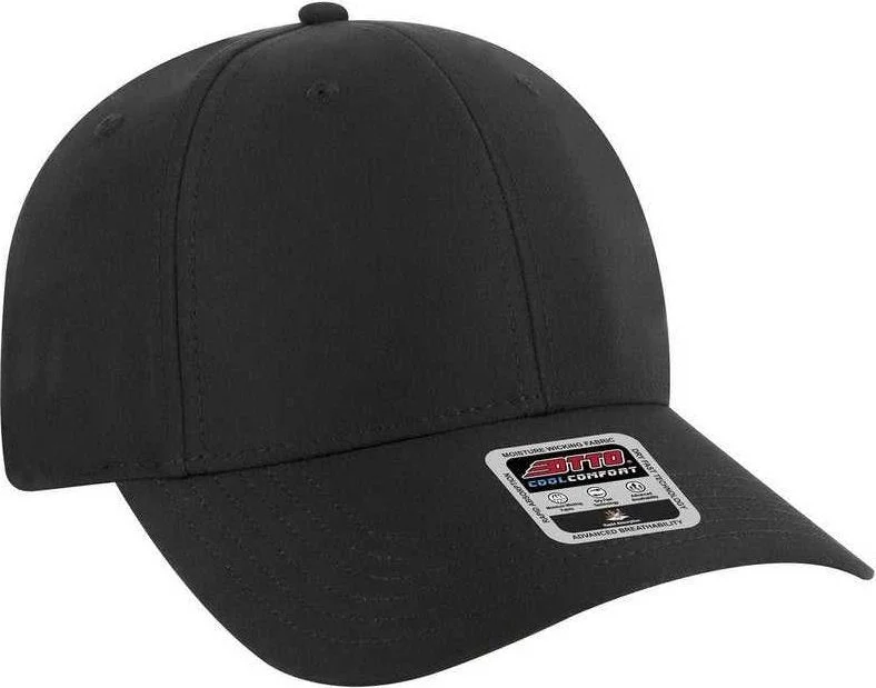 OTTO 19-1319 6 Panel Low Profile Style Baseball Cap - Black