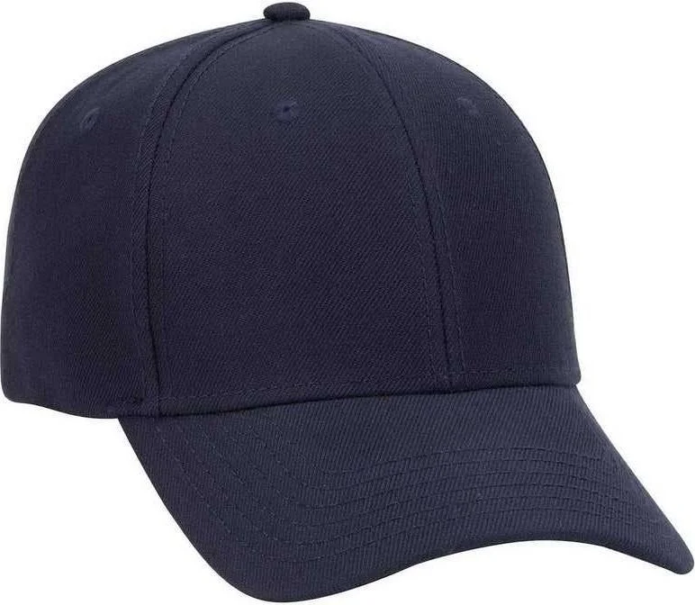 OTTO 19-208 Wool Blend Low Profile Pro Style Seamed Front Panel with Full Buckram Cap - Navy