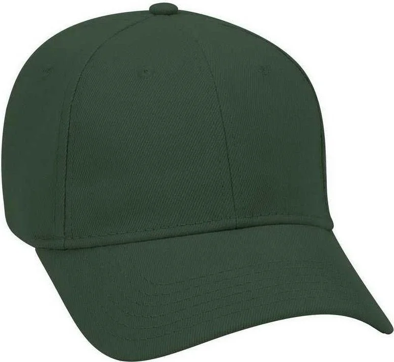 OTTO 19-251 Brushed Bull Denim Seamed Front Panel Low Profile Pro Style Cap - Dark Green