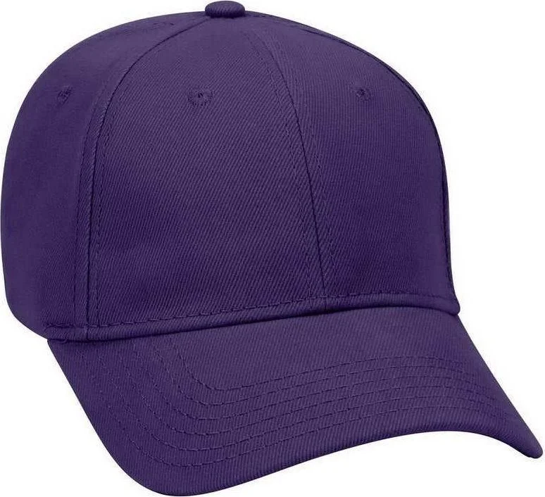 OTTO 19-251 Brushed Bull Denim Seamed Front Panel Low Profile Pro Style Cap - Purple