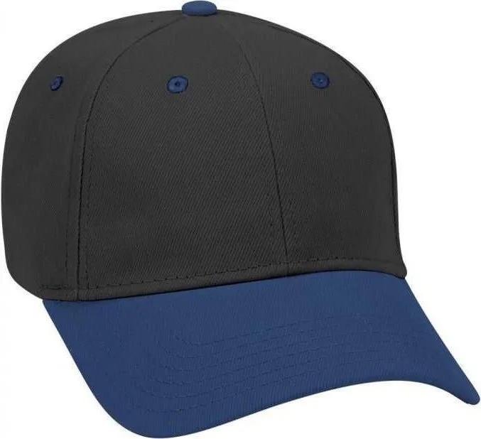 OTTO 19-251 Brushed Bull Denim Seamed Front Panel Low Profile Pro Style Cap - Royal Black