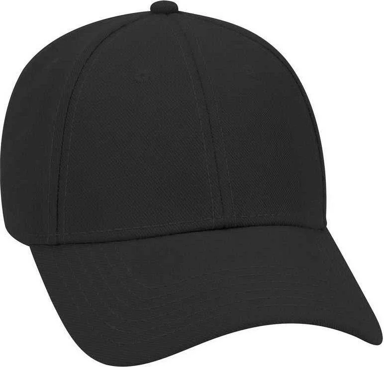 OTTO 19-304 Wool Blend Gray Undervisor Low Profile Pro Style Structured Firm Front Panel Cap - Black