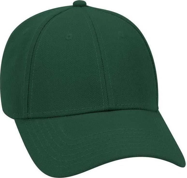 OTTO 19-304 Wool Blend Gray Undervisor Low Profile Pro Style Structured Firm Front Panel Cap - Dark Green