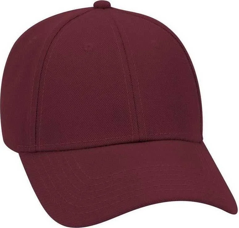 OTTO 19-304 Wool Blend Gray Undervisor Low Profile Pro Style Structured Firm Front Panel Cap - Maroon