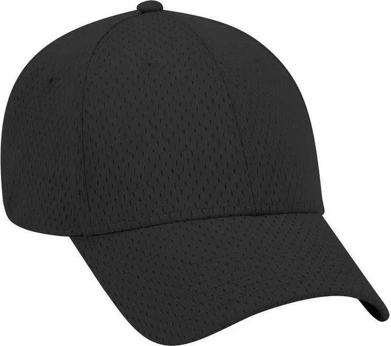 OTTO 19-366 Polyester Pro Mesh Gray Undervisor Low Profile Pro Style Structured Firm Front Panel Cap - Black