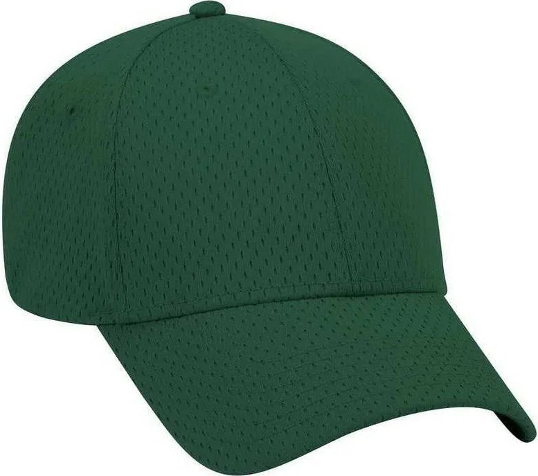 OTTO 19-366 Polyester Pro Mesh Gray Undervisor Low Profile Pro Style Structured Firm Front Panel Cap - Dark Green