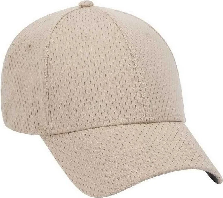 OTTO 19-366 Polyester Pro Mesh Gray Undervisor Low Profile Pro Style Structured Firm Front Panel Cap - Khaki