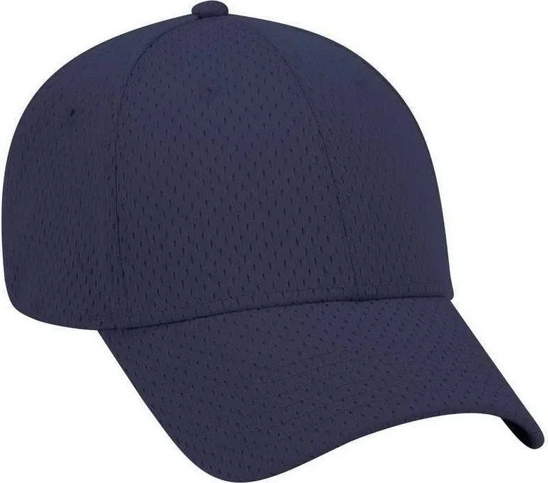 OTTO 19-366 Polyester Pro Mesh Gray Undervisor Low Profile Pro Style Structured Firm Front Panel Cap - Navy