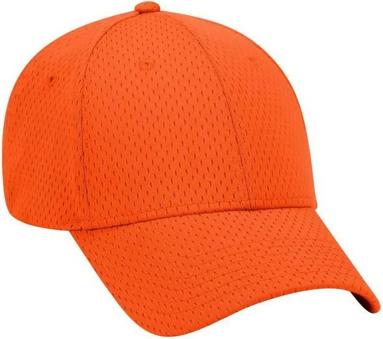 OTTO 19-366 Polyester Pro Mesh Gray Undervisor Low Profile Pro Style Structured Firm Front Panel Cap - Orange