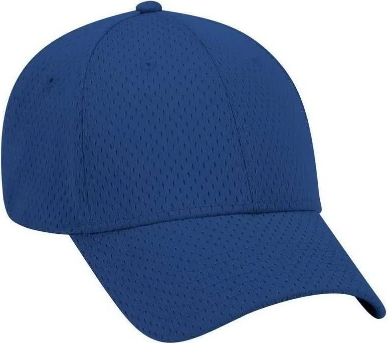 OTTO 19-366 Polyester Pro Mesh Gray Undervisor Low Profile Pro Style Structured Firm Front Panel Cap - Royal