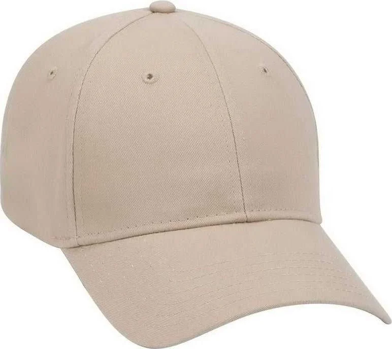 OTTO 19-503 Brushed Cotton Twill Low Profile Pro Style Cap with Full Buckram - Khaki