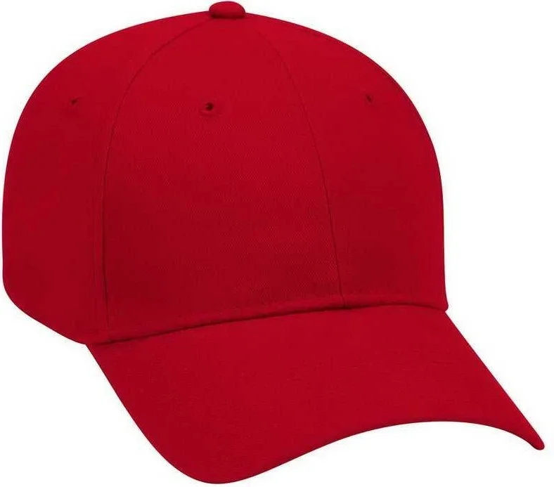 OTTO 19-503 Brushed Cotton Twill Low Profile Pro Style Cap with Full Buckram - Red