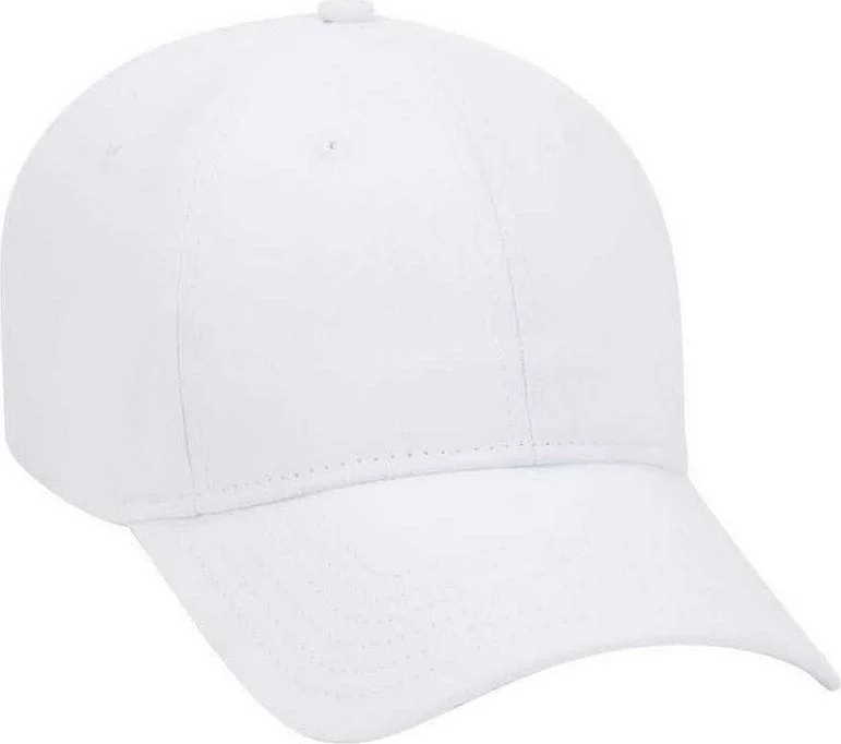 OTTO 19-503 Brushed Cotton Twill Low Profile Pro Style Cap with Full Buckram - White