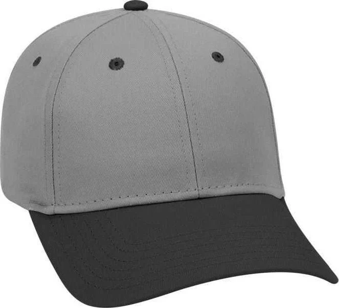 OTTO 19-536 Cotton Twill Low Profile Pro Style Cap with 6 Embroidered Eyelets - Black Charcoal Charcoal