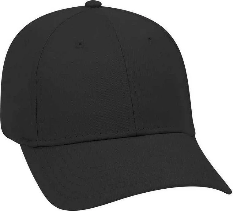 OTTO 19-536 Cotton Twill Low Profile Pro Style Cap with 6 Embroidered Eyelets - Black