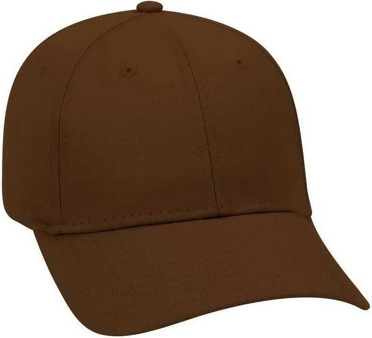 OTTO 19-536 Cotton Twill Low Profile Pro Style Cap with 6 Embroidered Eyelets - Brown