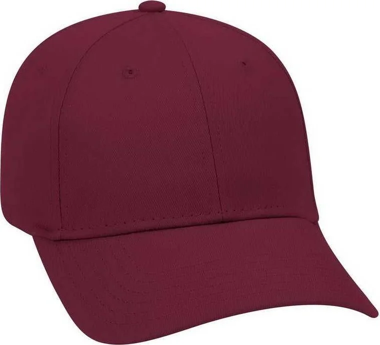 OTTO 19-536 Cotton Twill Low Profile Pro Style Cap with 6 Embroidered Eyelets - Burgandy Maroon