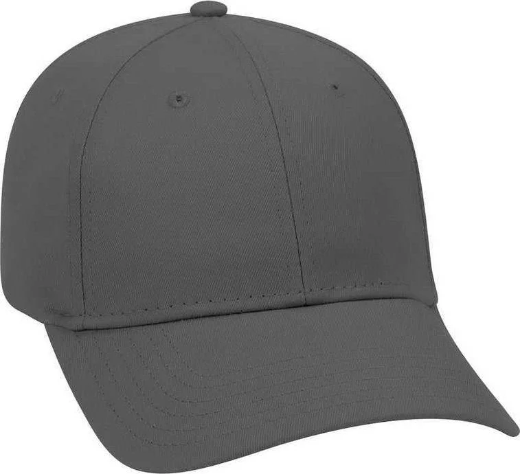 OTTO 19-536 Cotton Twill Low Profile Pro Style Cap with 6 Embroidered Eyelets - Charcoal Gray