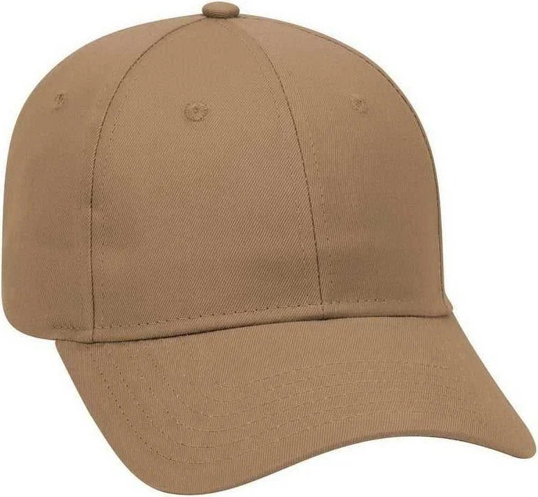 OTTO 19-536 Cotton Twill Low Profile Pro Style Cap with 6 Embroidered Eyelets - Coyote Brown