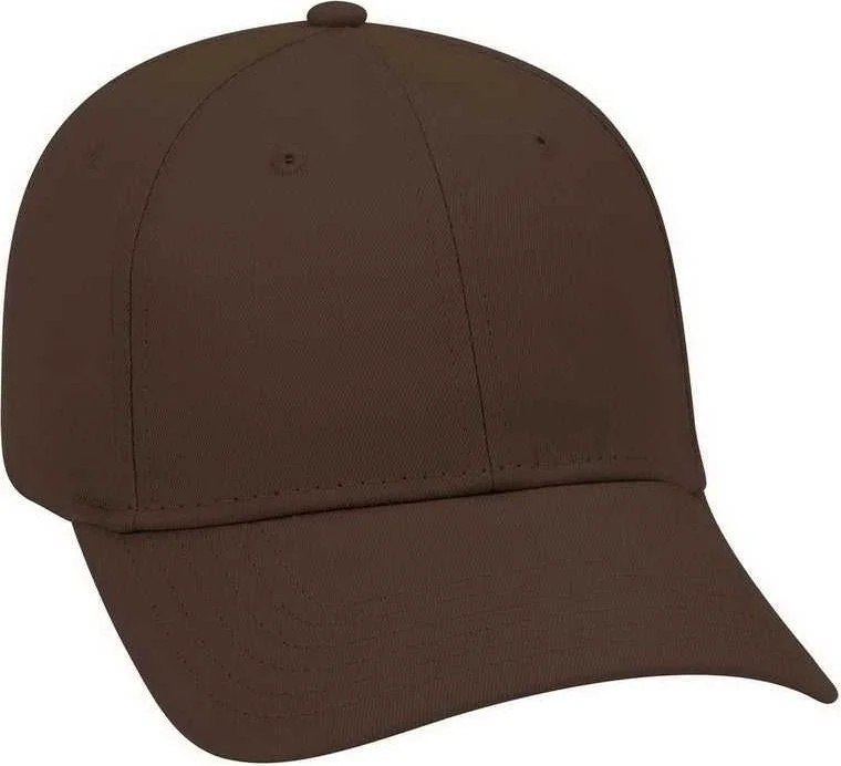 OTTO 19-536 Cotton Twill Low Profile Pro Style Cap with 6 Embroidered Eyelets - Dark Brown