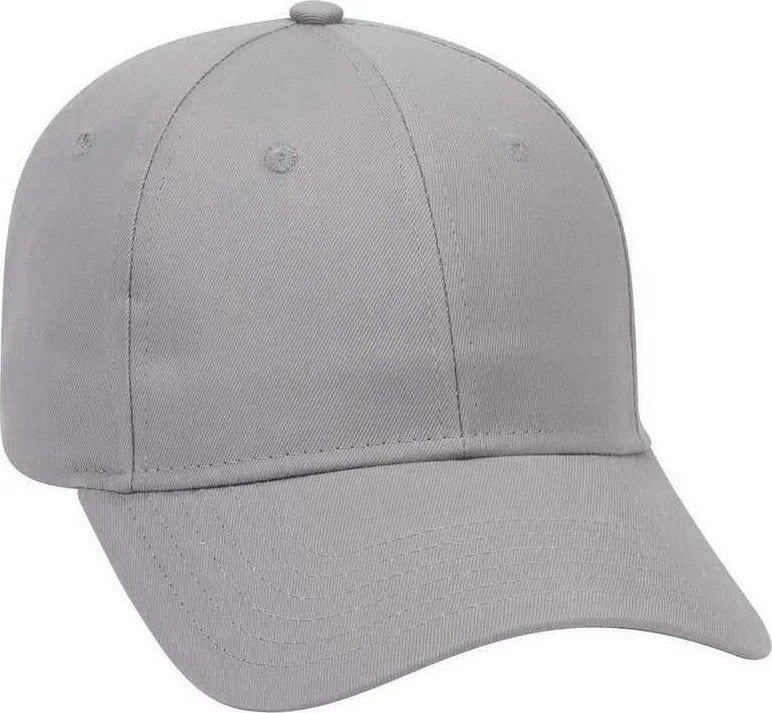 OTTO 19-536 Cotton Twill Low Profile Pro Style Cap with 6 Embroidered Eyelets - Gray