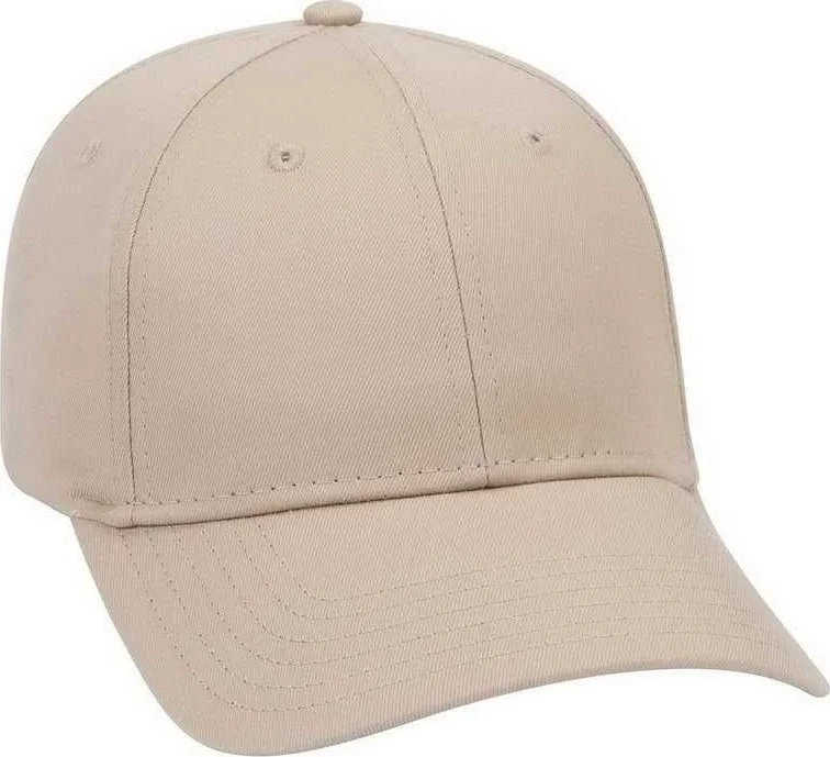 OTTO 19-536 Cotton Twill Low Profile Pro Style Cap with 6 Embroidered Eyelets - Khaki