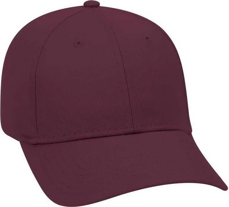 OTTO 19-536 Cotton Twill Low Profile Pro Style Cap with 6 Embroidered Eyelets - Maroon