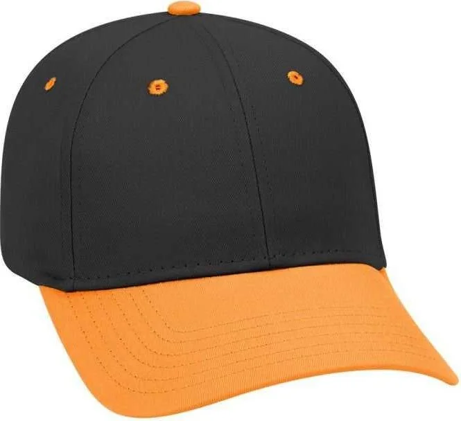 OTTO 19-536 Cotton Twill Low Profile Pro Style Cap with 6 Embroidered Eyelets - Orange Black Black