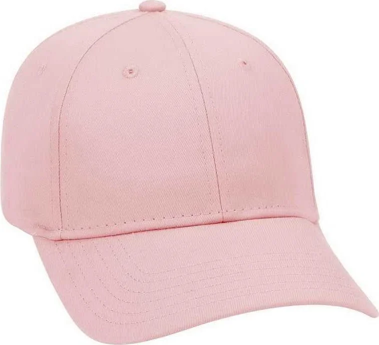 OTTO 19-536 Cotton Twill Low Profile Pro Style Cap with 6 Embroidered Eyelets - Pink