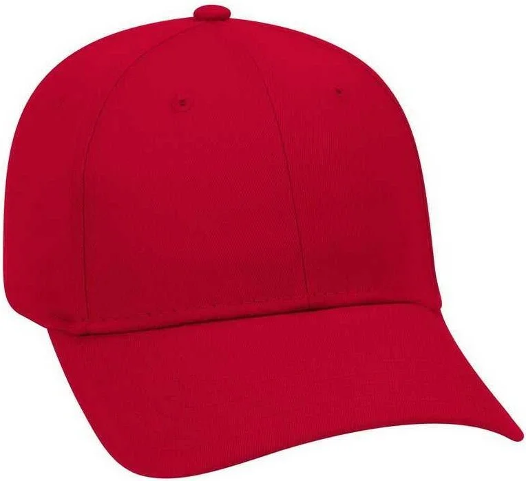 OTTO 19-536 Cotton Twill Low Profile Pro Style Cap with 6 Embroidered Eyelets - Red