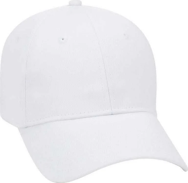 OTTO 19-536 Cotton Twill Low Profile Pro Style Cap with 6 Embroidered Eyelets - White